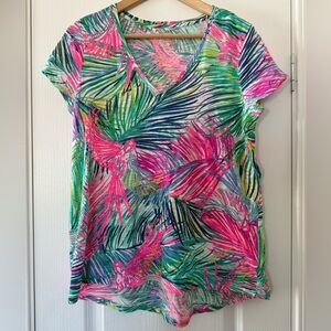 Lilly Pulitzer Etta V Neck Scarlet Macaw